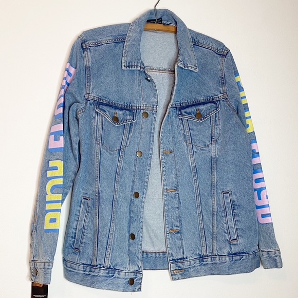 Pink Floyd Back Patch Denim Jacket Dark Side of The Moon Small - Picture 2 of 6